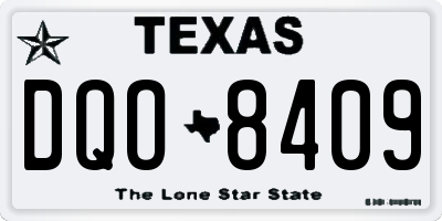TX license plate DQO8409