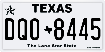 TX license plate DQO8445