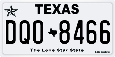 TX license plate DQO8466