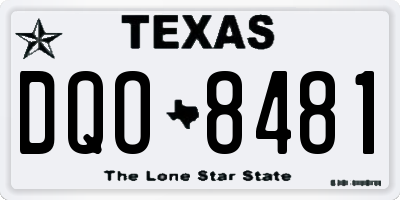 TX license plate DQO8481