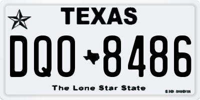 TX license plate DQO8486