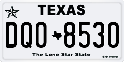 TX license plate DQO8530