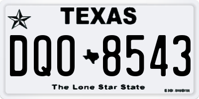 TX license plate DQO8543
