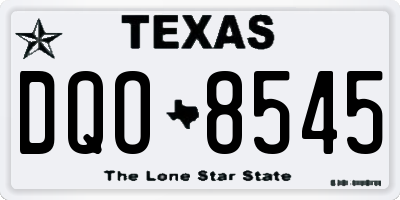 TX license plate DQO8545