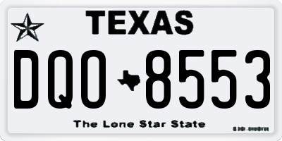 TX license plate DQO8553