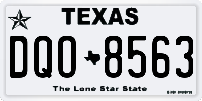TX license plate DQO8563
