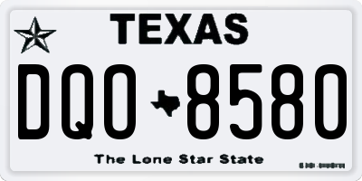 TX license plate DQO8580