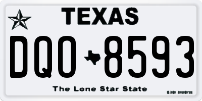 TX license plate DQO8593