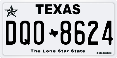 TX license plate DQO8624