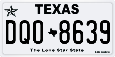 TX license plate DQO8639