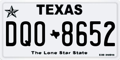 TX license plate DQO8652