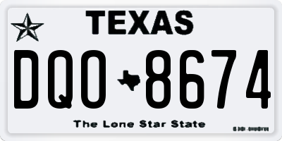 TX license plate DQO8674
