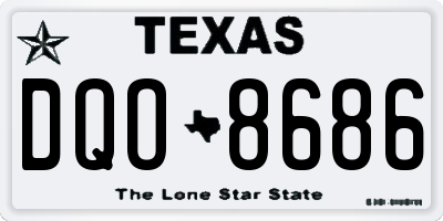 TX license plate DQO8686