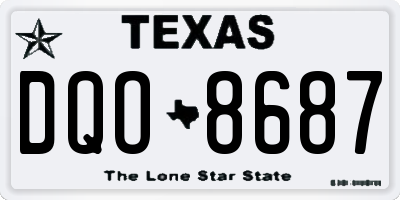 TX license plate DQO8687