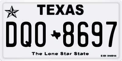 TX license plate DQO8697