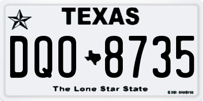 TX license plate DQO8735