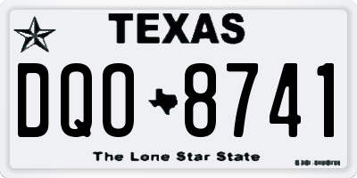 TX license plate DQO8741