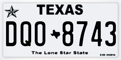 TX license plate DQO8743