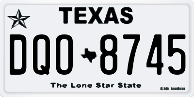 TX license plate DQO8745