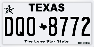 TX license plate DQO8772