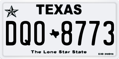 TX license plate DQO8773