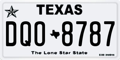 TX license plate DQO8787