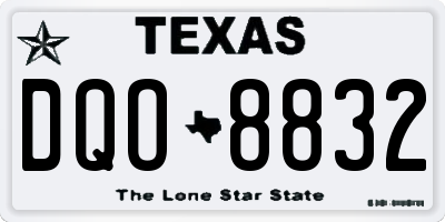 TX license plate DQO8832