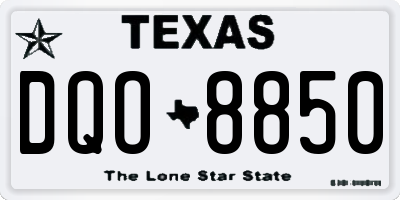 TX license plate DQO8850