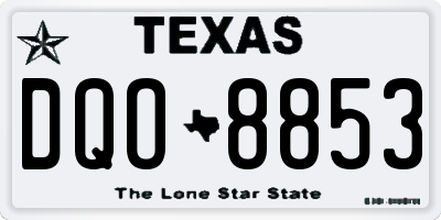 TX license plate DQO8853