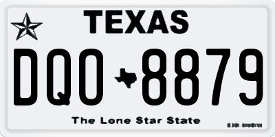 TX license plate DQO8879