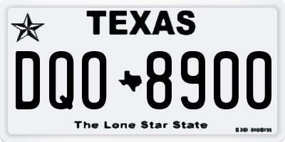 TX license plate DQO8900