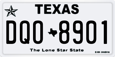 TX license plate DQO8901