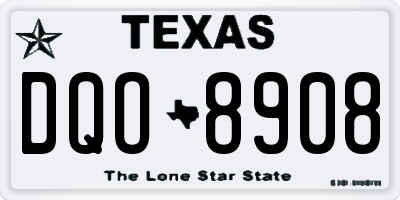 TX license plate DQO8908