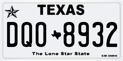 TX license plate DQO8932