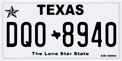 TX license plate DQO8940