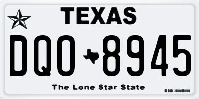 TX license plate DQO8945