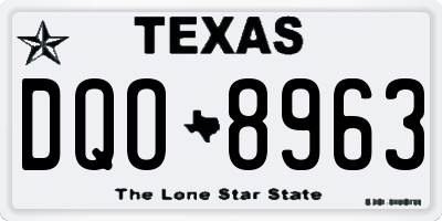TX license plate DQO8963