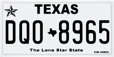 TX license plate DQO8965