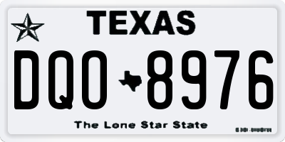 TX license plate DQO8976