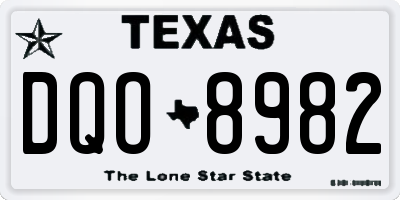 TX license plate DQO8982