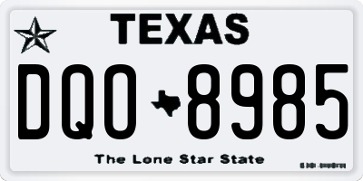 TX license plate DQO8985