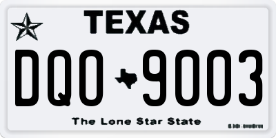 TX license plate DQO9003