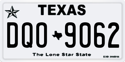 TX license plate DQO9062