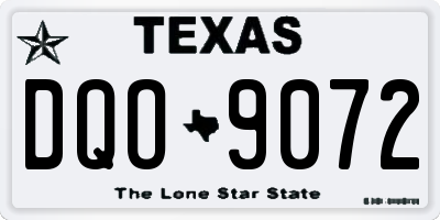 TX license plate DQO9072