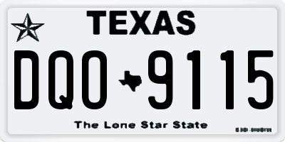 TX license plate DQO9115