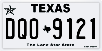 TX license plate DQO9121
