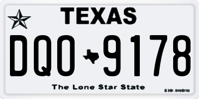TX license plate DQO9178