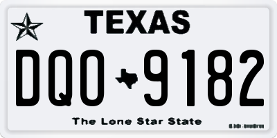 TX license plate DQO9182