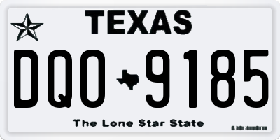 TX license plate DQO9185