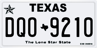 TX license plate DQO9210